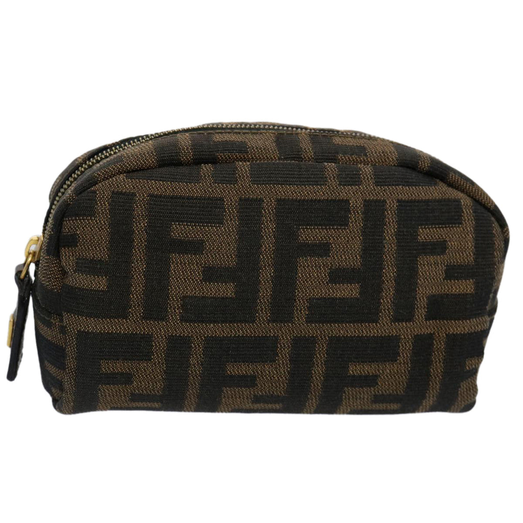 FENDI Zucca Canvas Pouch Black Brownbs10444