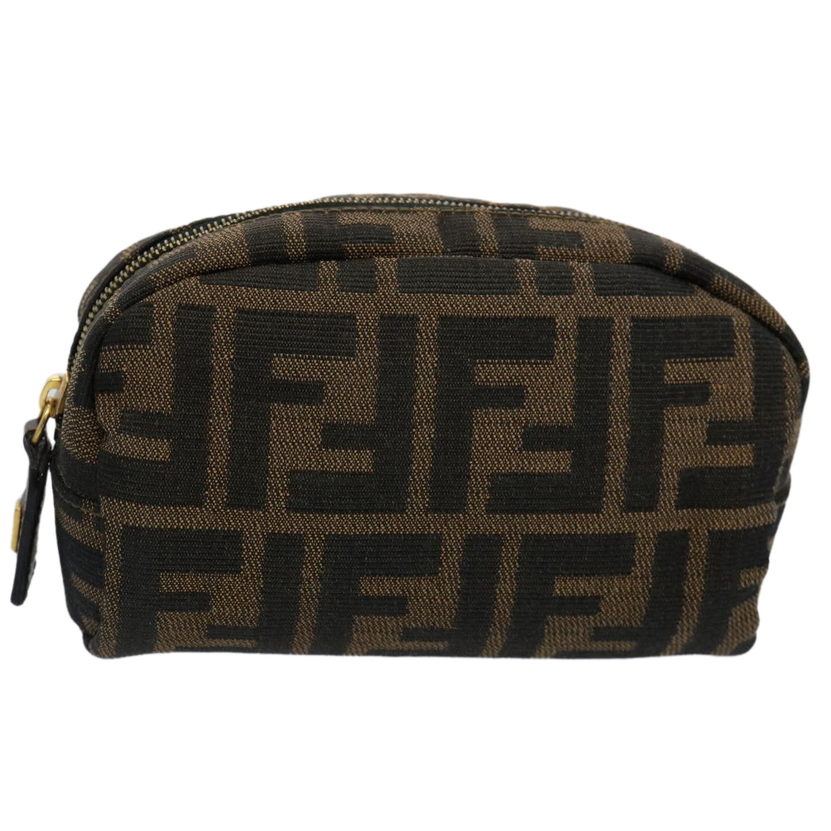 FENDI Zucca Canvas Pouch Black Brownbs10444