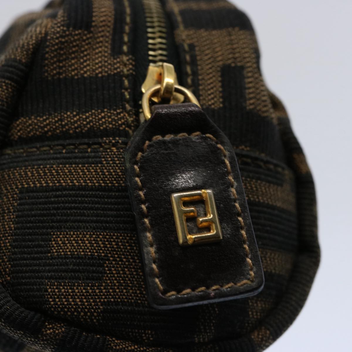 FENDI Zucca Canvas Pouch Black Brownbs10444