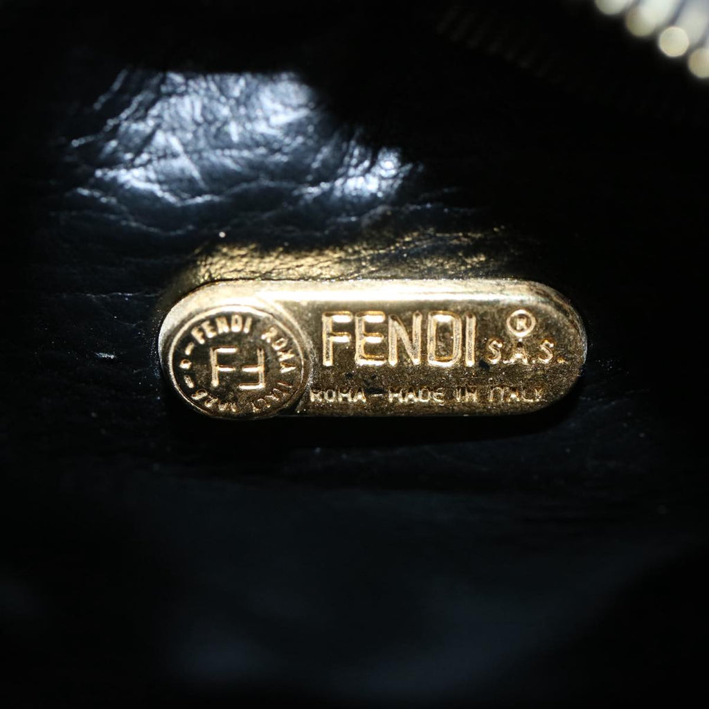 FENDI Zucca Canvas Pouch Black Brownbs10444