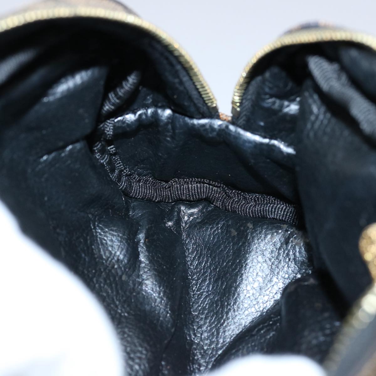 FENDI Zucca Canvas Pouch Black Brownbs10444