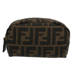 FENDI Zucca Canvas Pouch Black Brownbs10444
