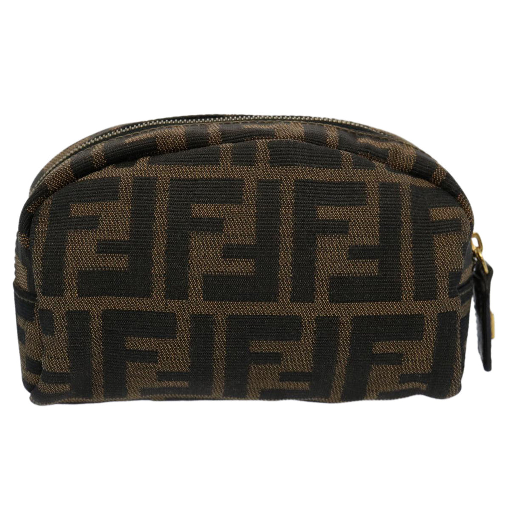 FENDI Zucca Canvas Pouch Black Brownbs10444