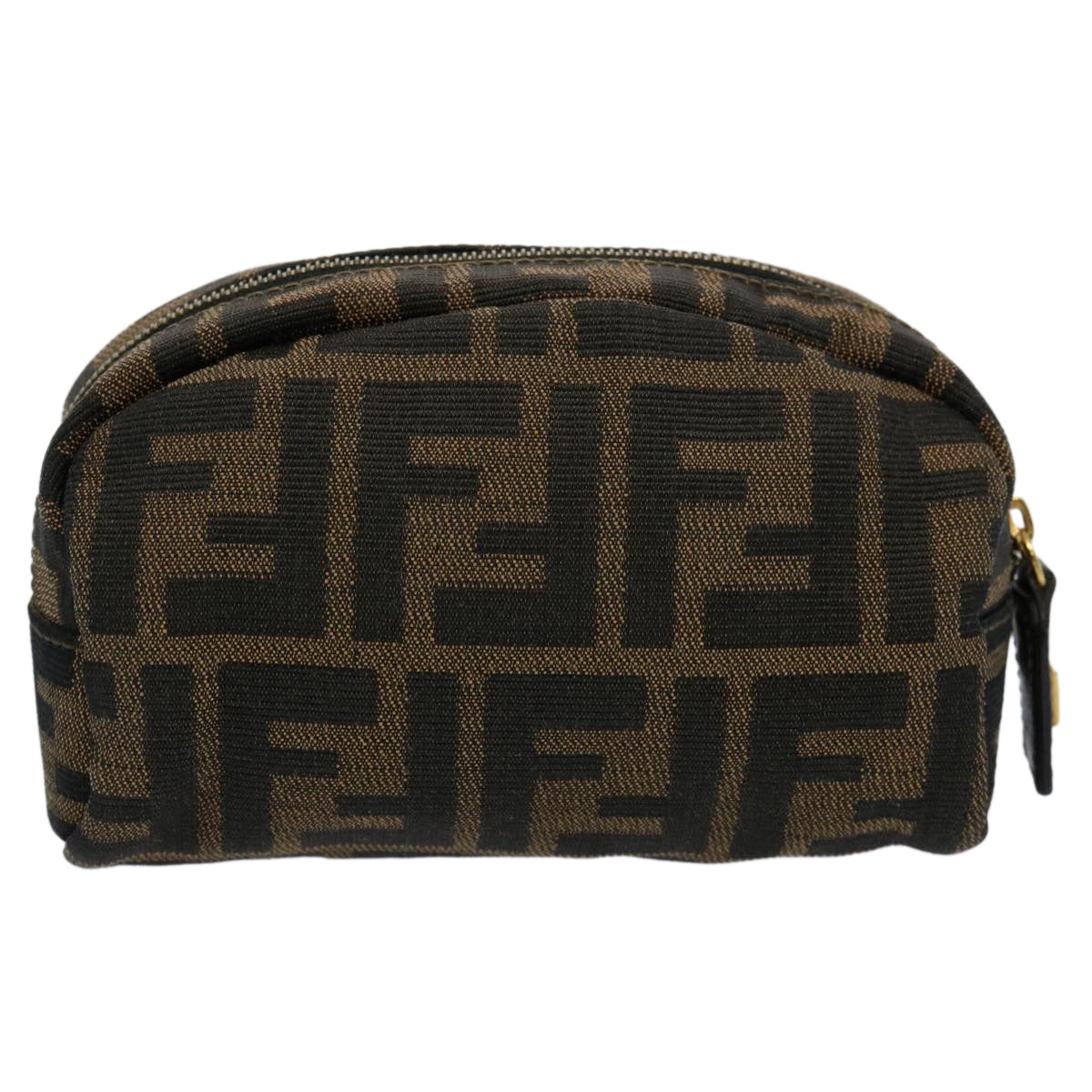 FENDI Zucca Canvas Pouch Black Brownbs10444