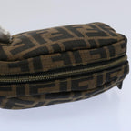 FENDI Zucca Canvas Pouch Black Brownbs10444