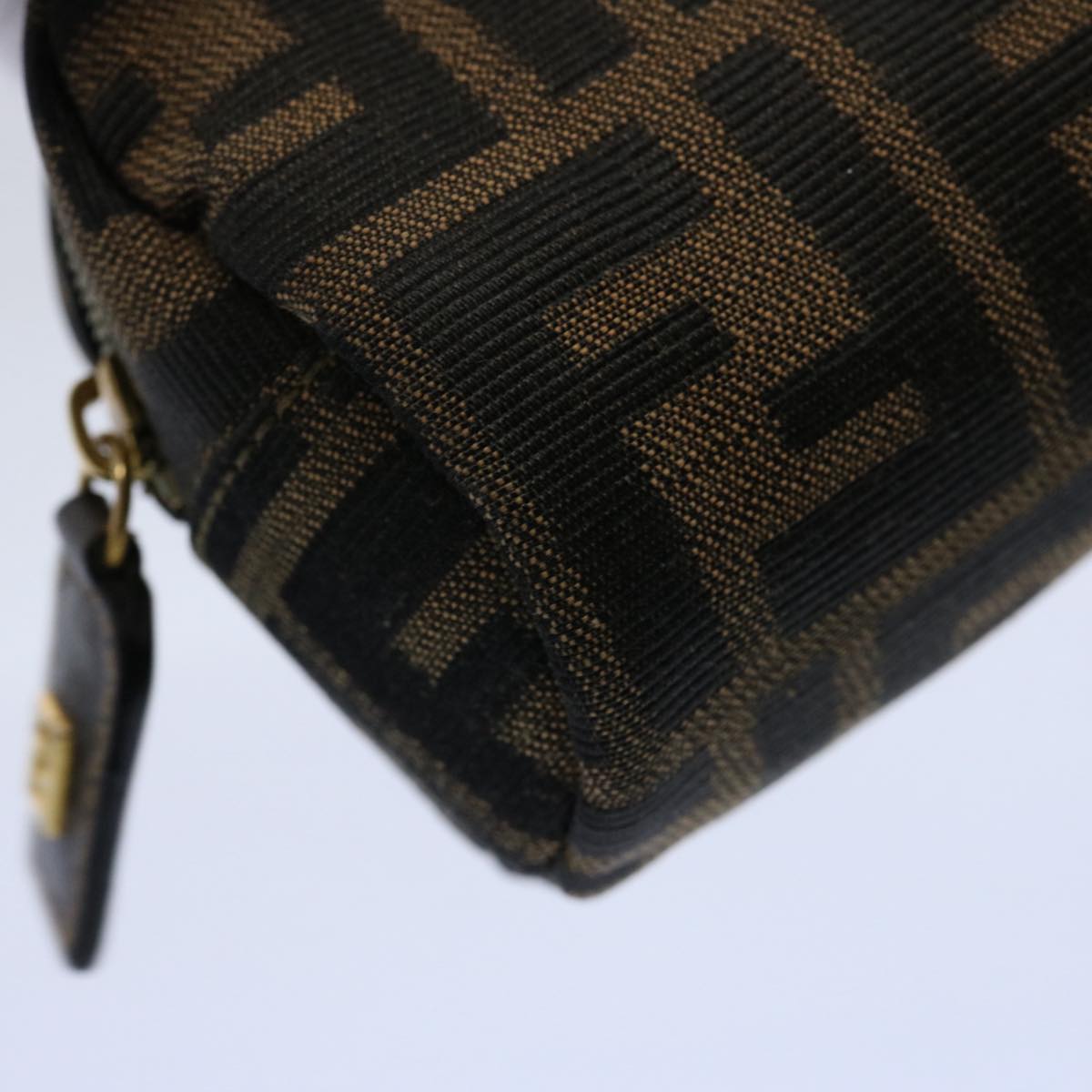 FENDI Zucca Canvas Pouch Black Brownbs10444