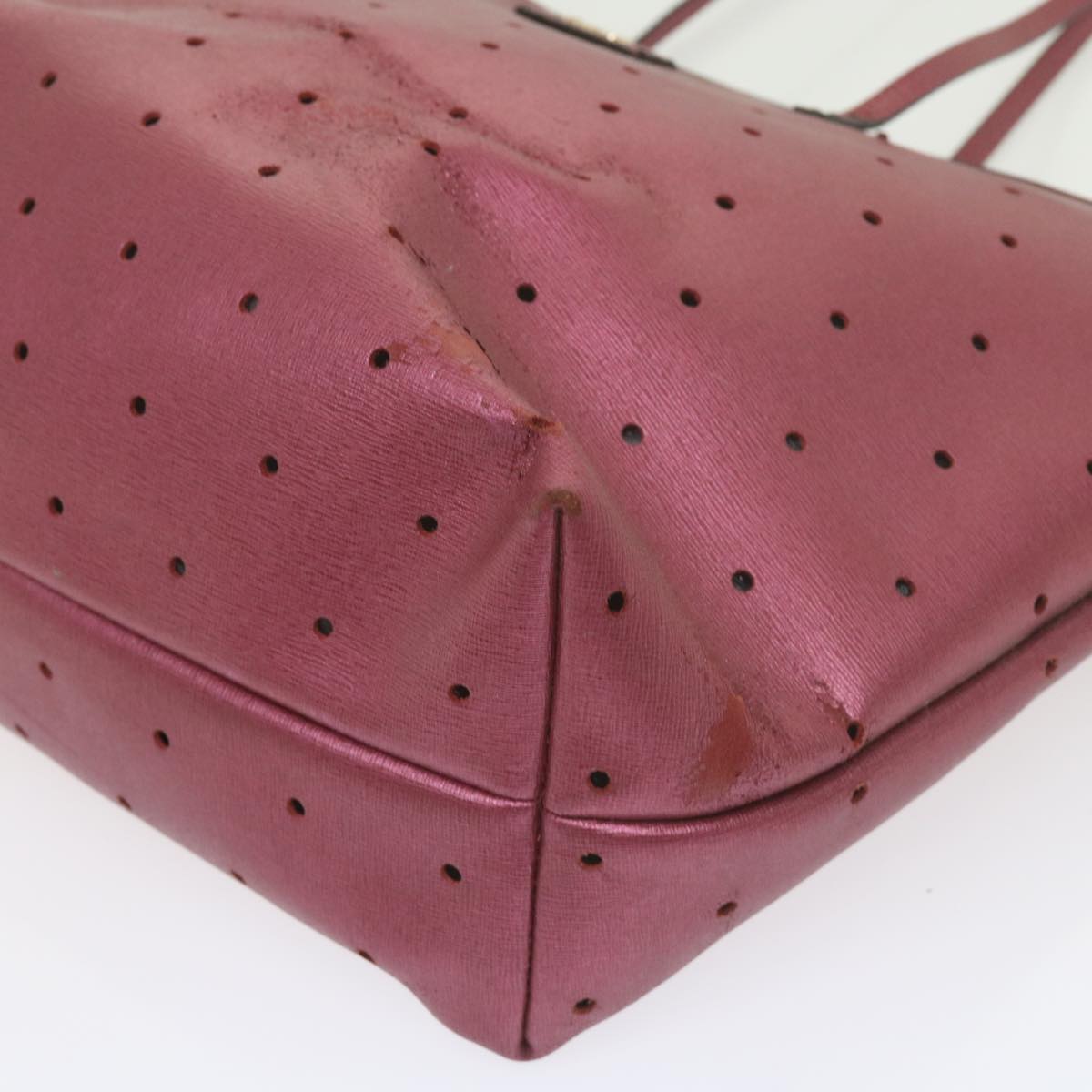 FENDI Tote Bag PVC Leather Pinkbs10480