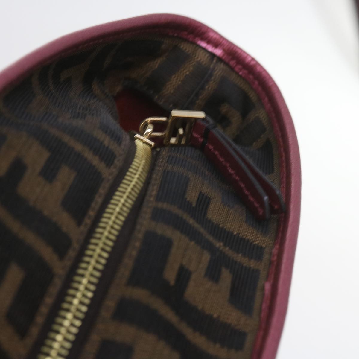 FENDI Tote Bag PVC Leather Pinkbs10480