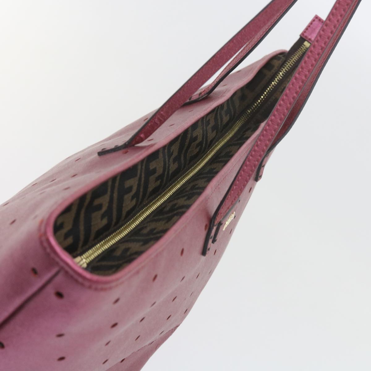 FENDI Tote Bag PVC Leather Pinkbs10480