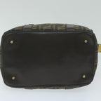 FENDI Zucca Canvas Hand Bag Black Brownbs10526