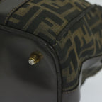FENDI Zucca Canvas Hand Bag Black Brownbs10526
