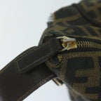 FENDI Zucca Canvas Hand Bag Black Brownbs10526