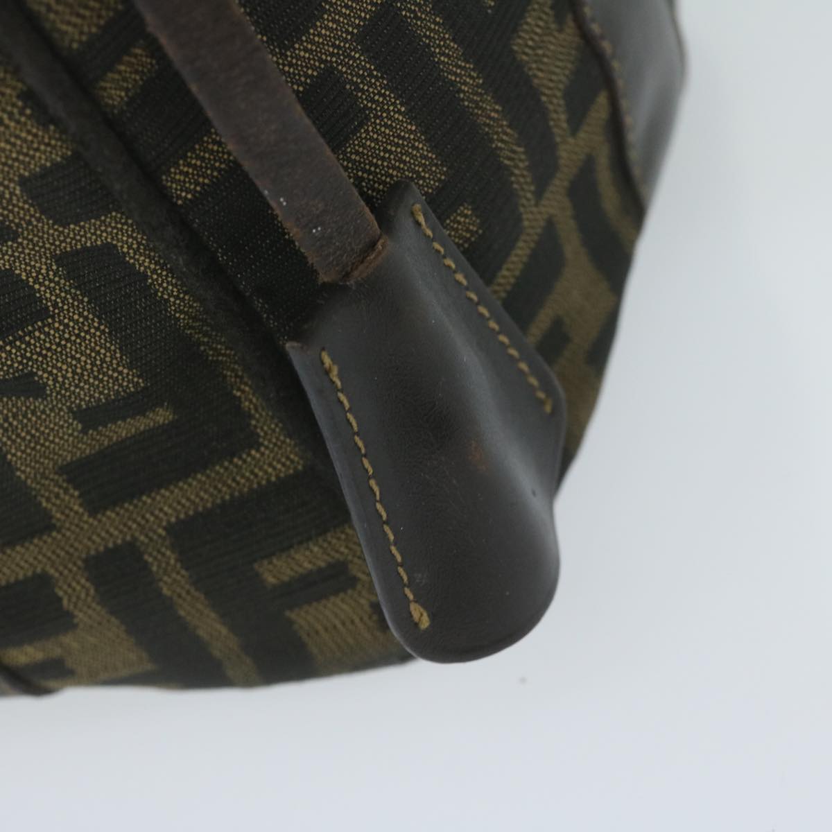 FENDI Zucca Canvas Hand Bag Black Brownbs10526