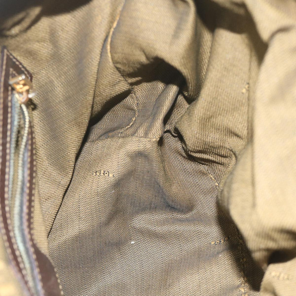 FENDI Zucca Canvas Hand Bag Black Brownbs10526