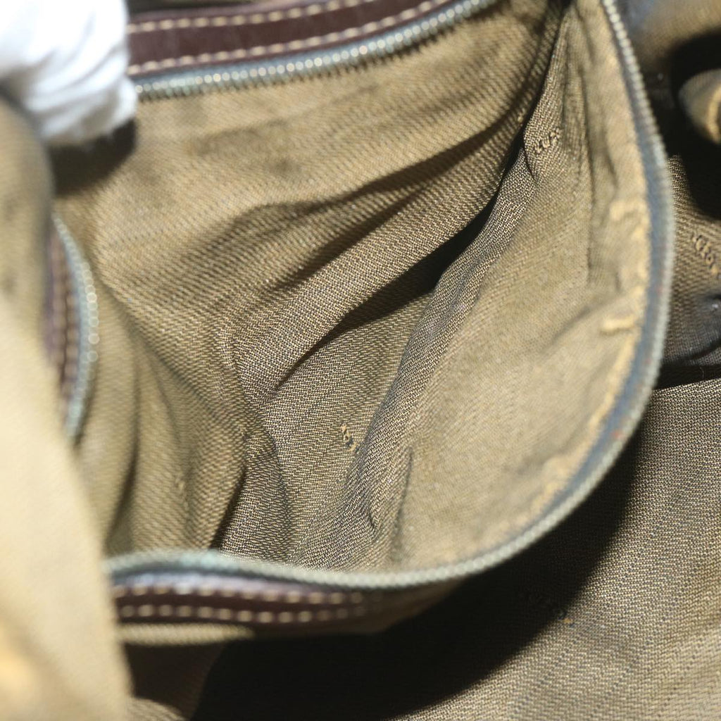 FENDI Zucca Canvas Hand Bag Black Brownbs10526