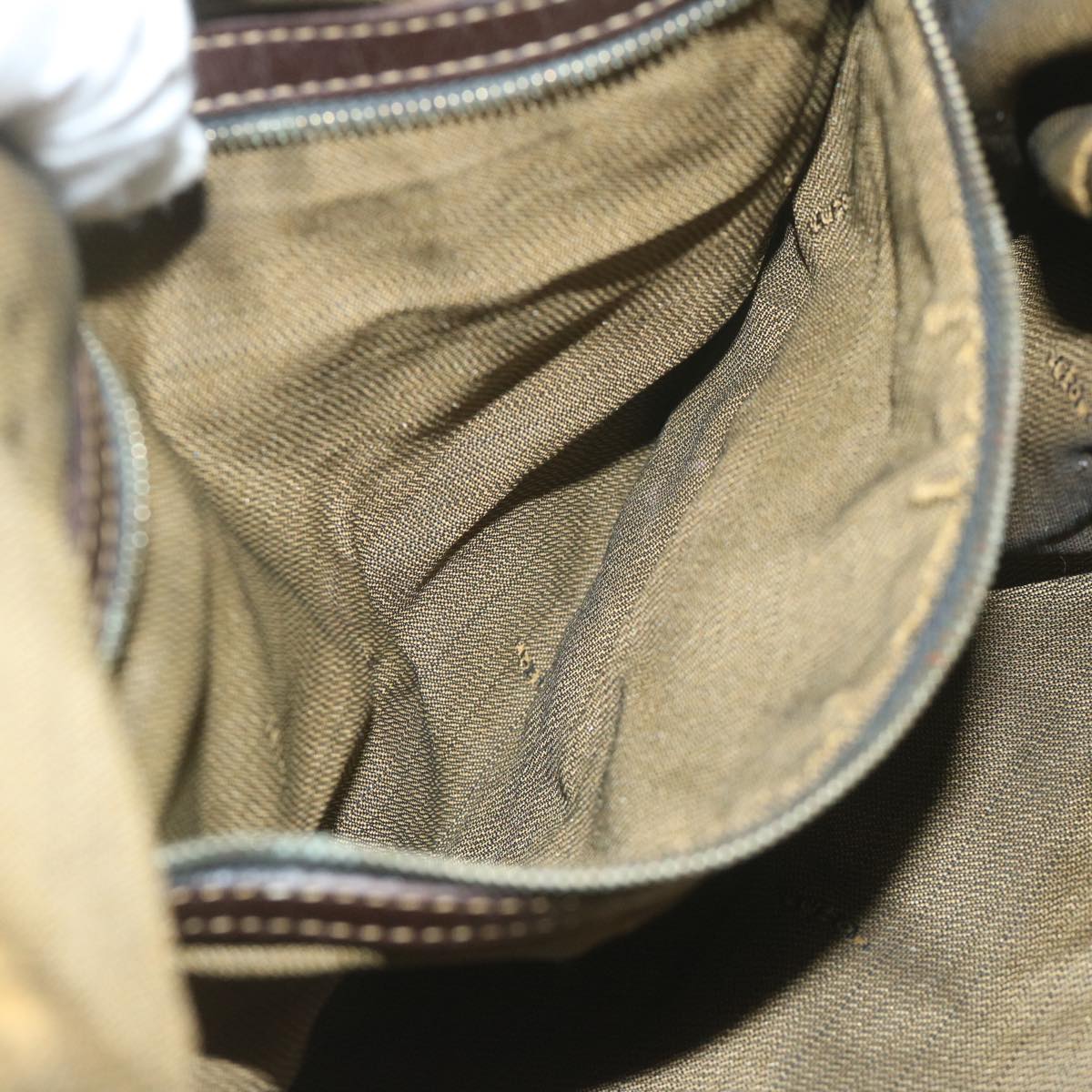 FENDI Zucca Canvas Hand Bag Black Brownbs10526