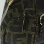 FENDI Zucca Canvas Hand Bag Black Brownbs10526