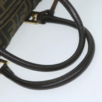 FENDI Zucca Canvas Hand Bag Black Brownbs10526