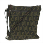 FENDI Zucca Canvas Shoulder Bag Black Brown 2119 26715 008bs10539