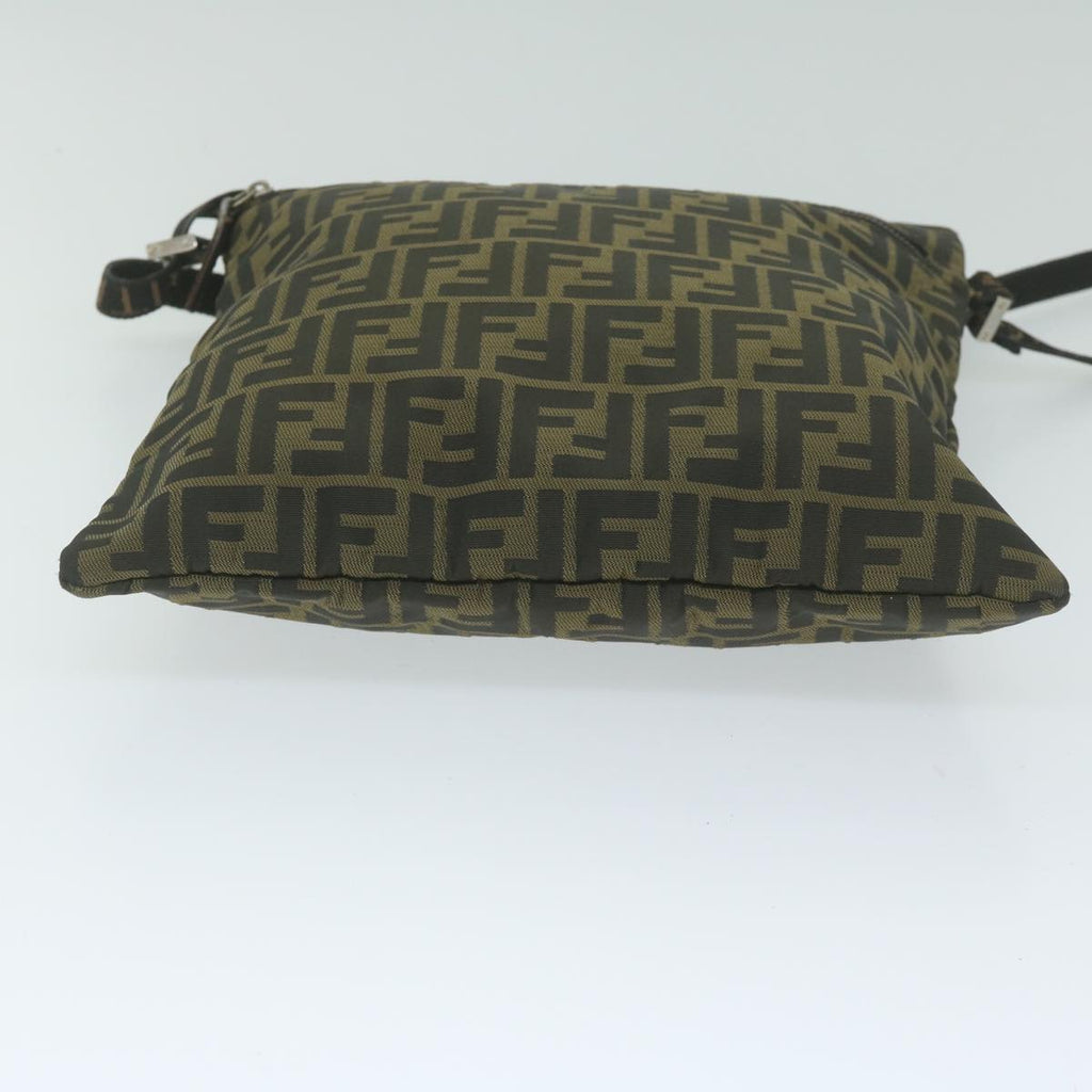 FENDI Zucca Canvas Shoulder Bag Black Brown 2119 26715 008bs10539