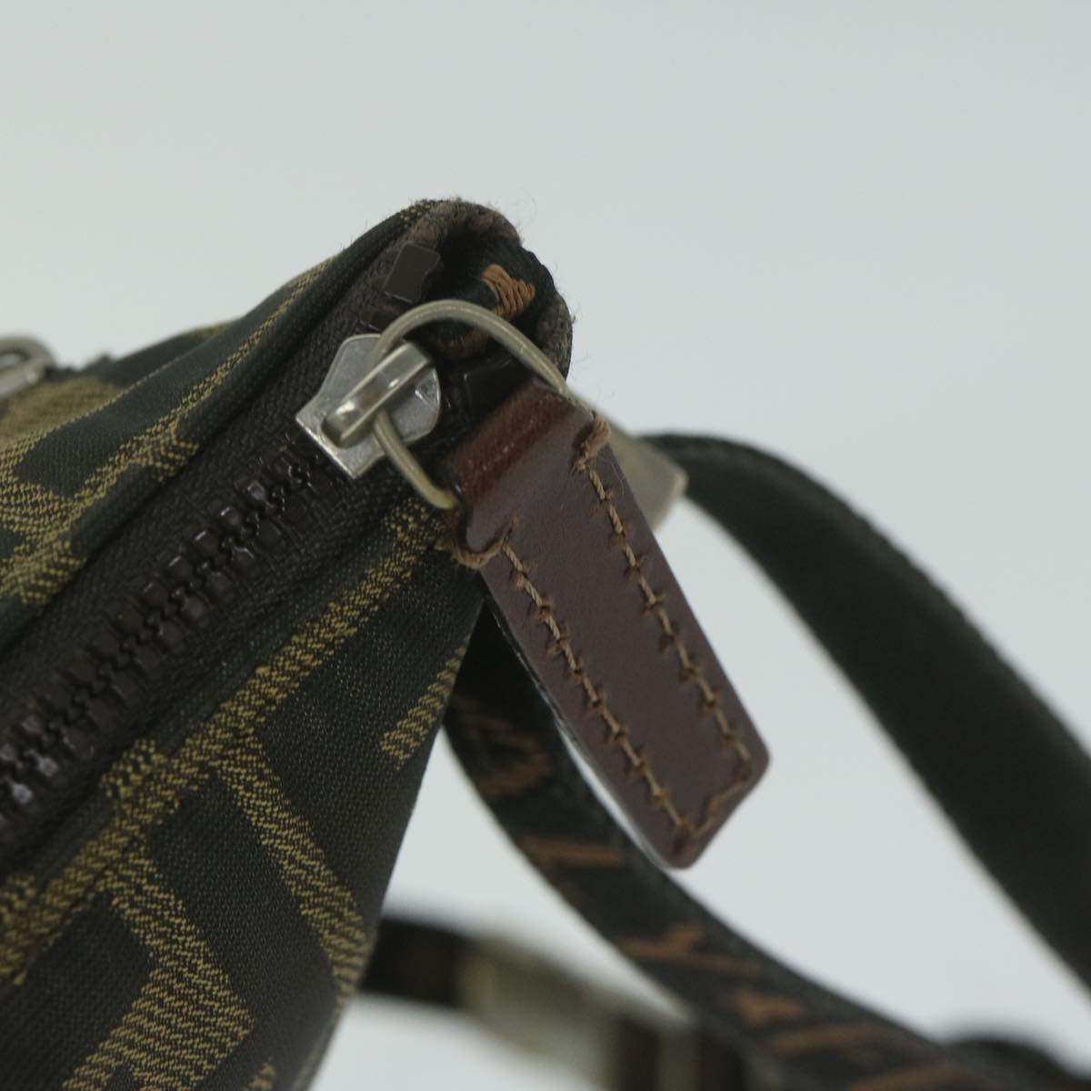 FENDI Zucca Canvas Shoulder Bag Black Brown 2119 26715 008bs10539