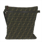 FENDI Zucca Canvas Shoulder Bag Black Brown 2119 26715 008bs10539