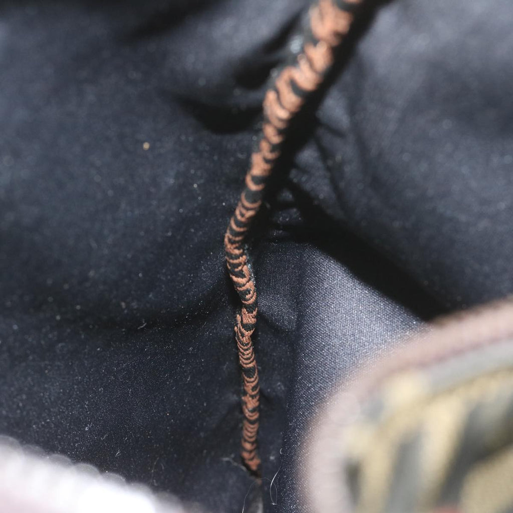 FENDI Zucca Canvas Shoulder Bag Black Brown 2119 26715 008bs10539