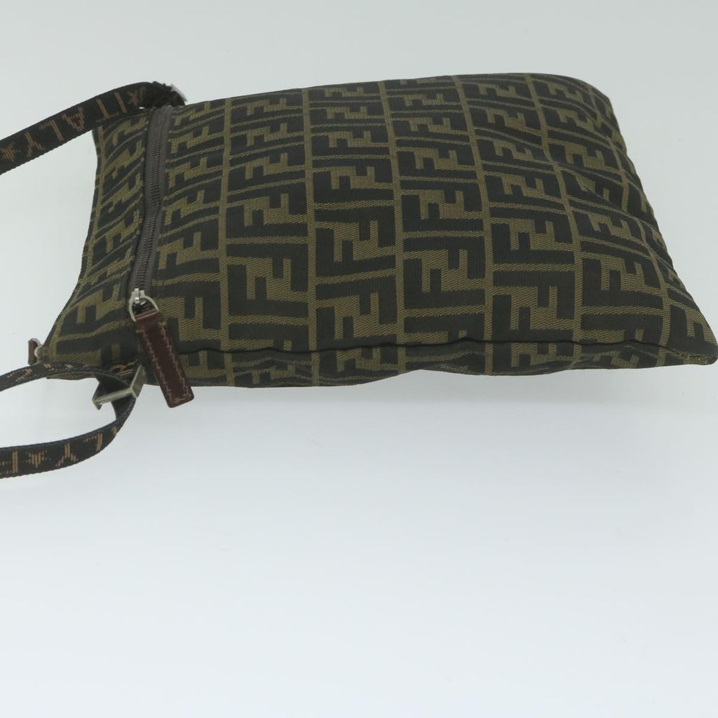 FENDI Zucca Canvas Shoulder Bag Black Brown 2119 26715 008bs10539