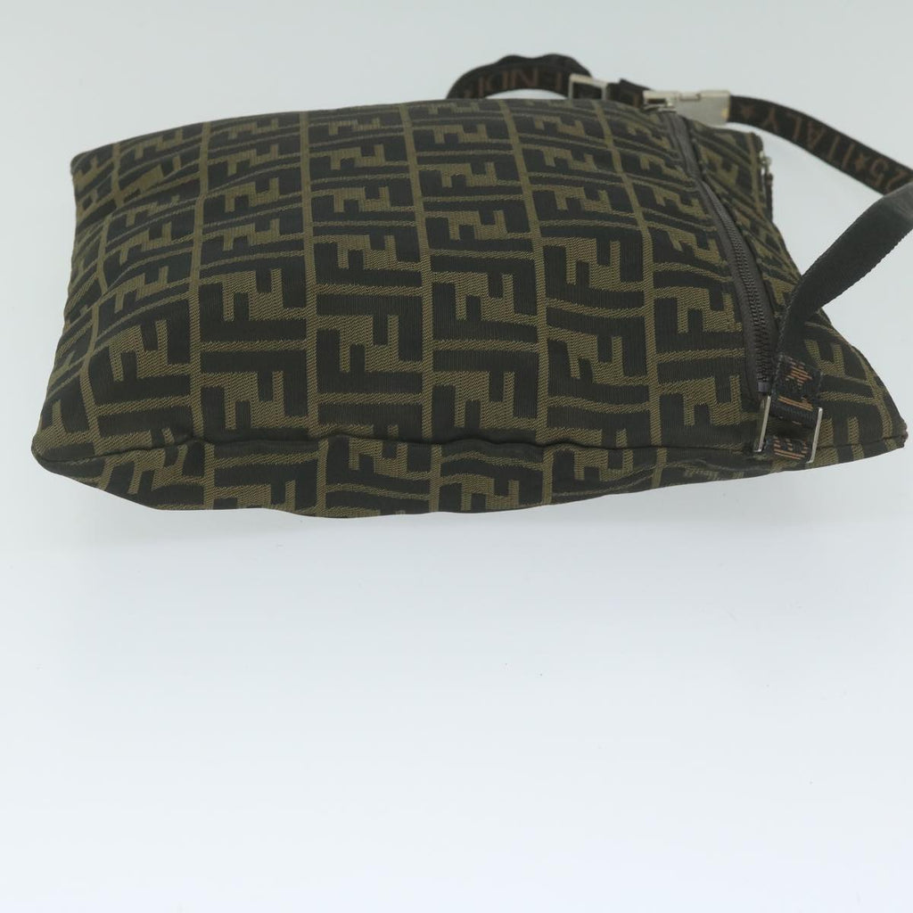 FENDI Zucca Canvas Shoulder Bag Black Brown 2119 26715 008bs10539