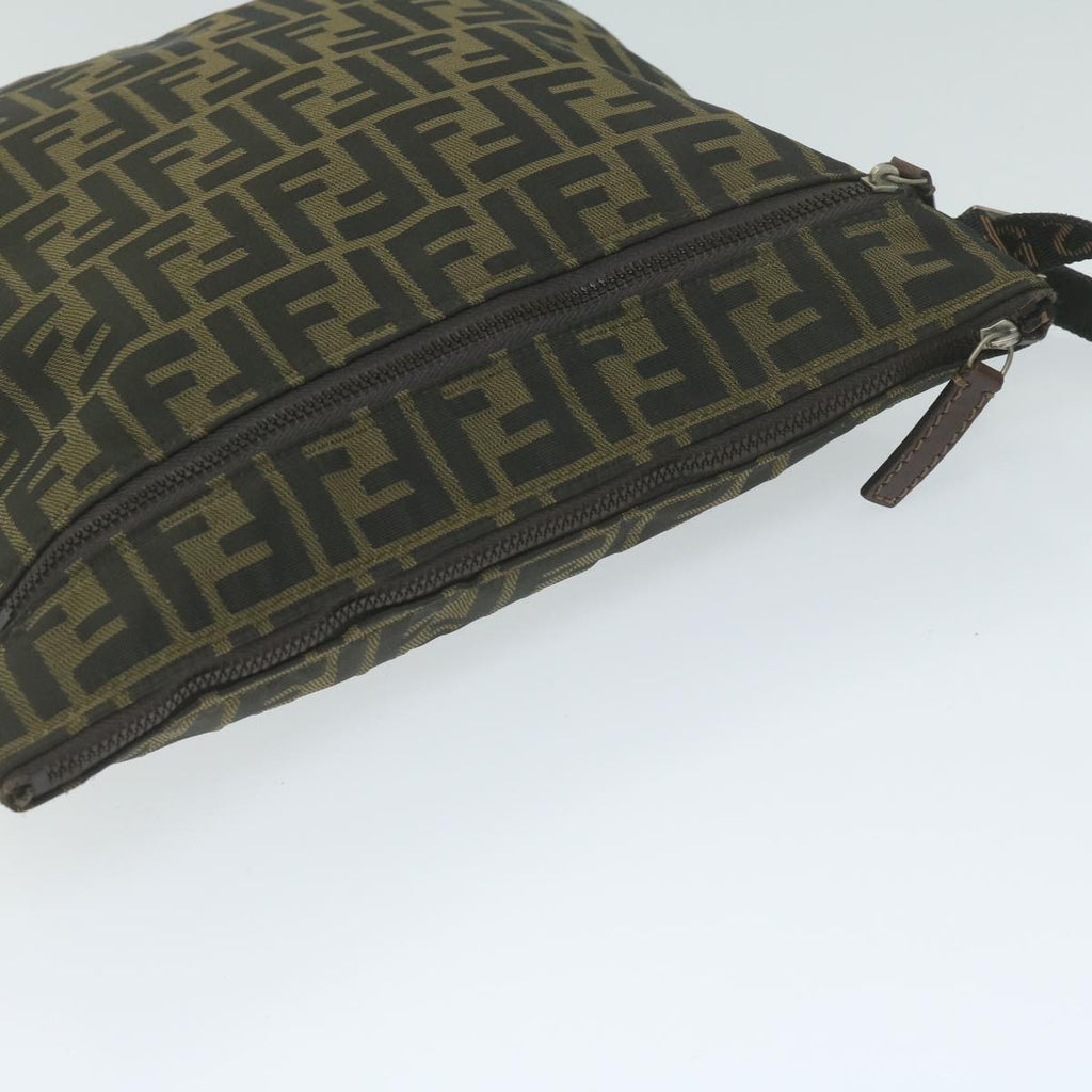 FENDI Zucca Canvas Shoulder Bag Black Brown 2119 26715 008bs10539