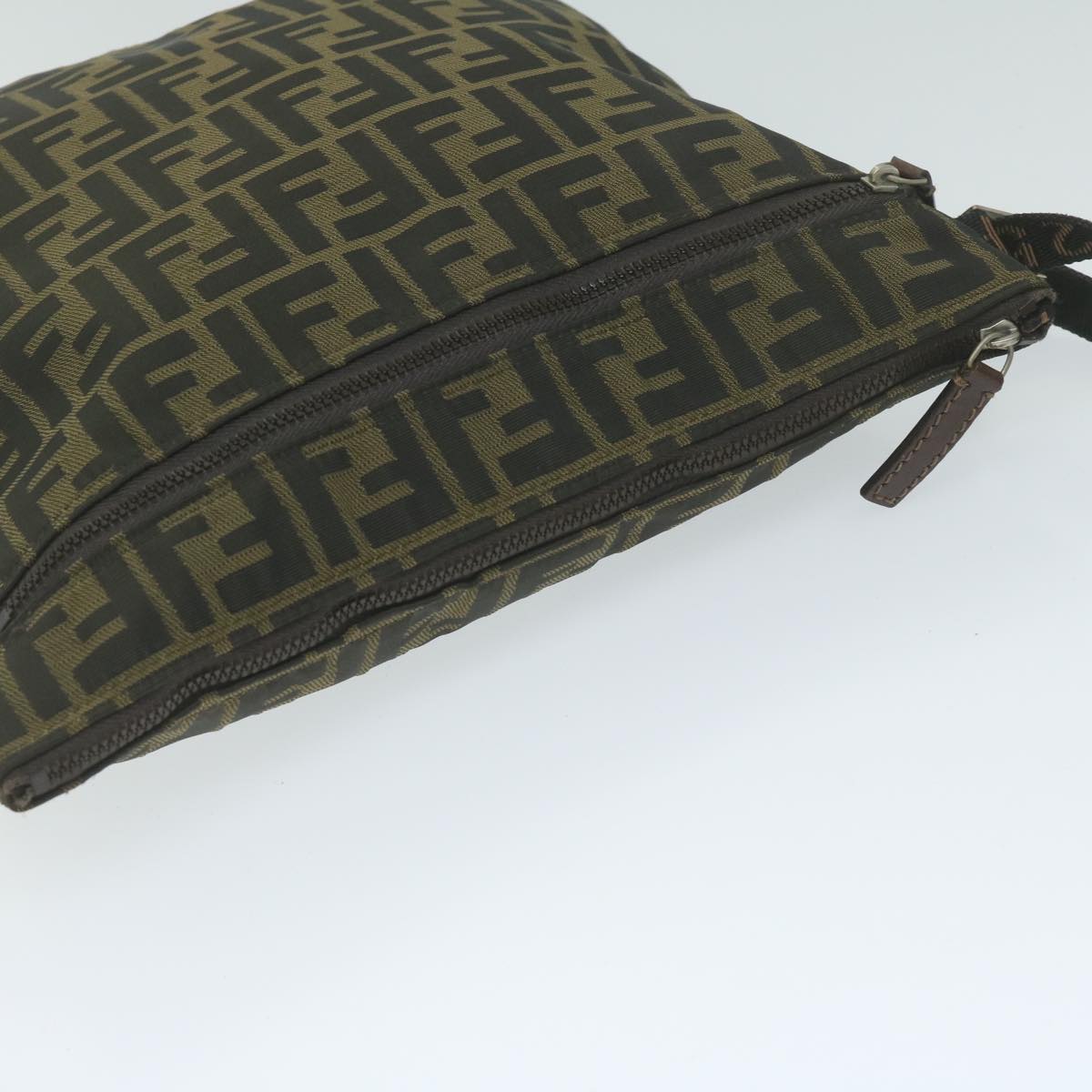 FENDI Zucca Canvas Shoulder Bag Black Brown 2119 26715 008bs10539