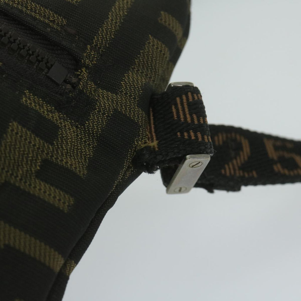 FENDI Zucca Canvas Shoulder Bag Black Brown 2119 26715 008bs10539