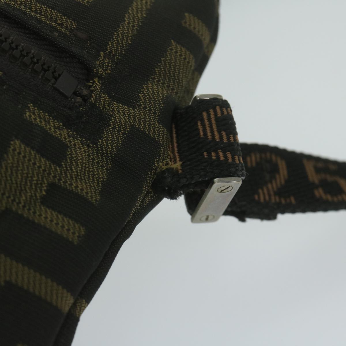 FENDI Zucca Canvas Shoulder Bag Black Brown 2119 26715 008bs10539