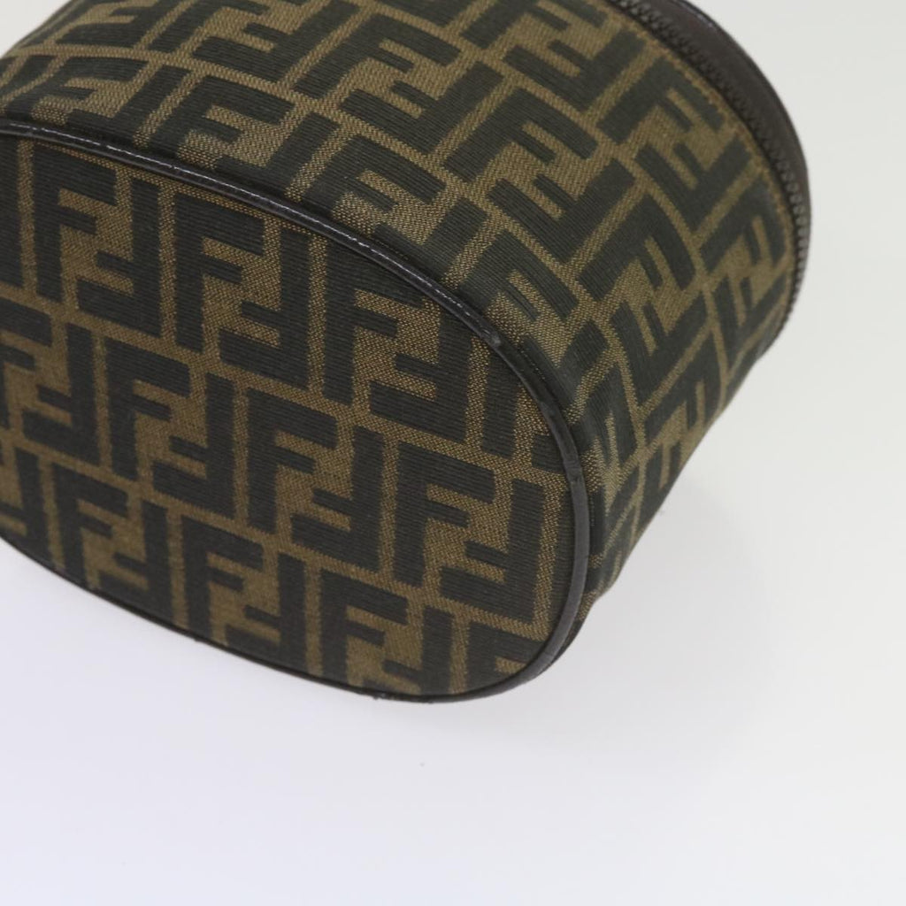 FENDI Zucca Canvas Vanity Cosmetic Pouch Black Brownbs10541