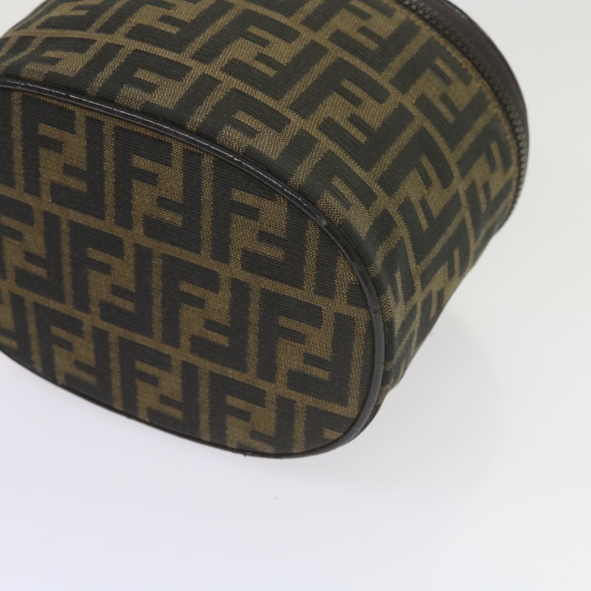 FENDI Zucca Canvas Vanity Cosmetic Pouch Black Brownbs10541