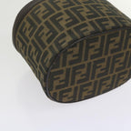 FENDI Zucca Canvas Vanity Cosmetic Pouch Black Brownbs10541