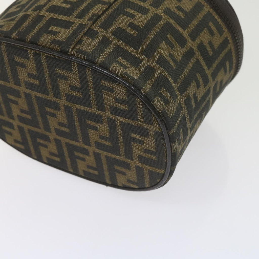 FENDI Zucca Canvas Vanity Cosmetic Pouch Black Brownbs10541