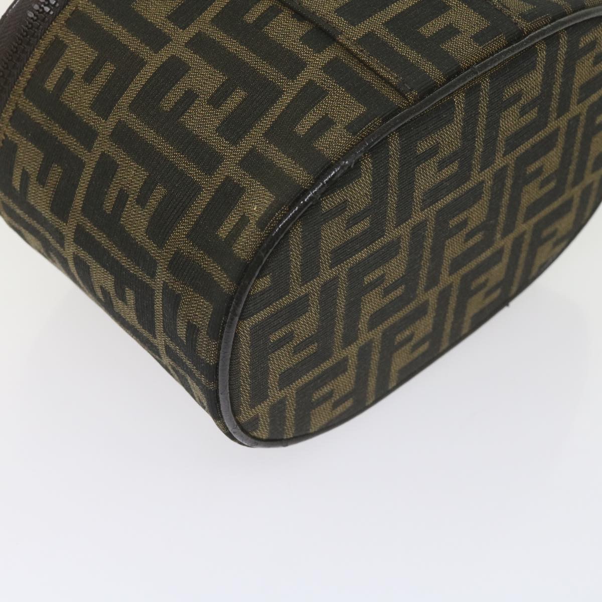 FENDI Zucca Canvas Vanity Cosmetic Pouch Black Brownbs10541