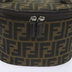 FENDI Zucca Canvas Vanity Cosmetic Pouch Black Brownbs10541