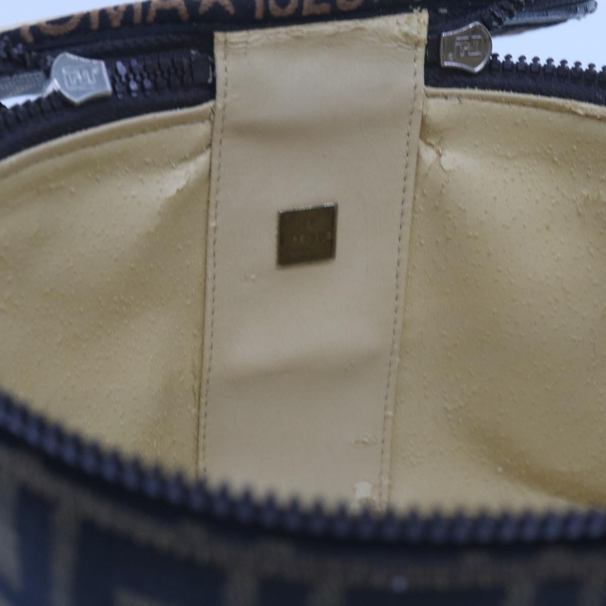 FENDI Zucca Canvas Vanity Cosmetic Pouch Black Brownbs10541