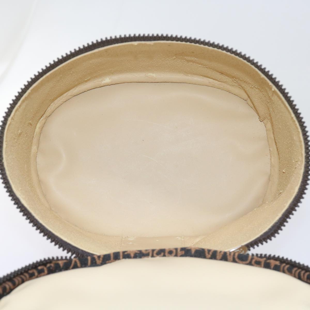 FENDI Zucca Canvas Vanity Cosmetic Pouch Black Brownbs10541