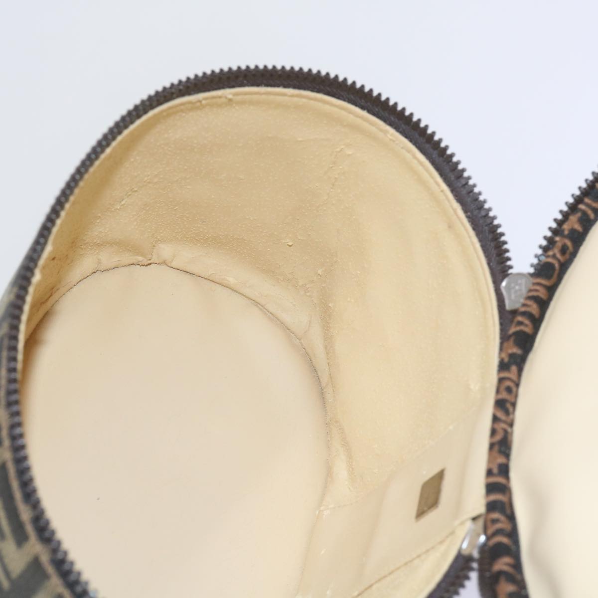 FENDI Zucca Canvas Vanity Cosmetic Pouch Black Brownbs10541