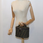 FENDI Zucca Canvas Vanity Cosmetic Pouch Black Brownbs10541