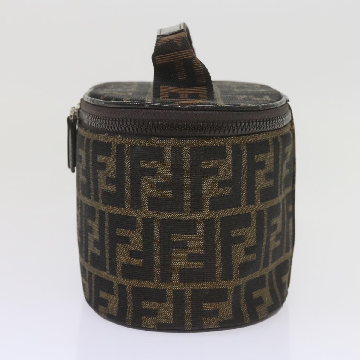 FENDI Zucca Canvas Vanity Cosmetic Pouch Black Brownbs10541