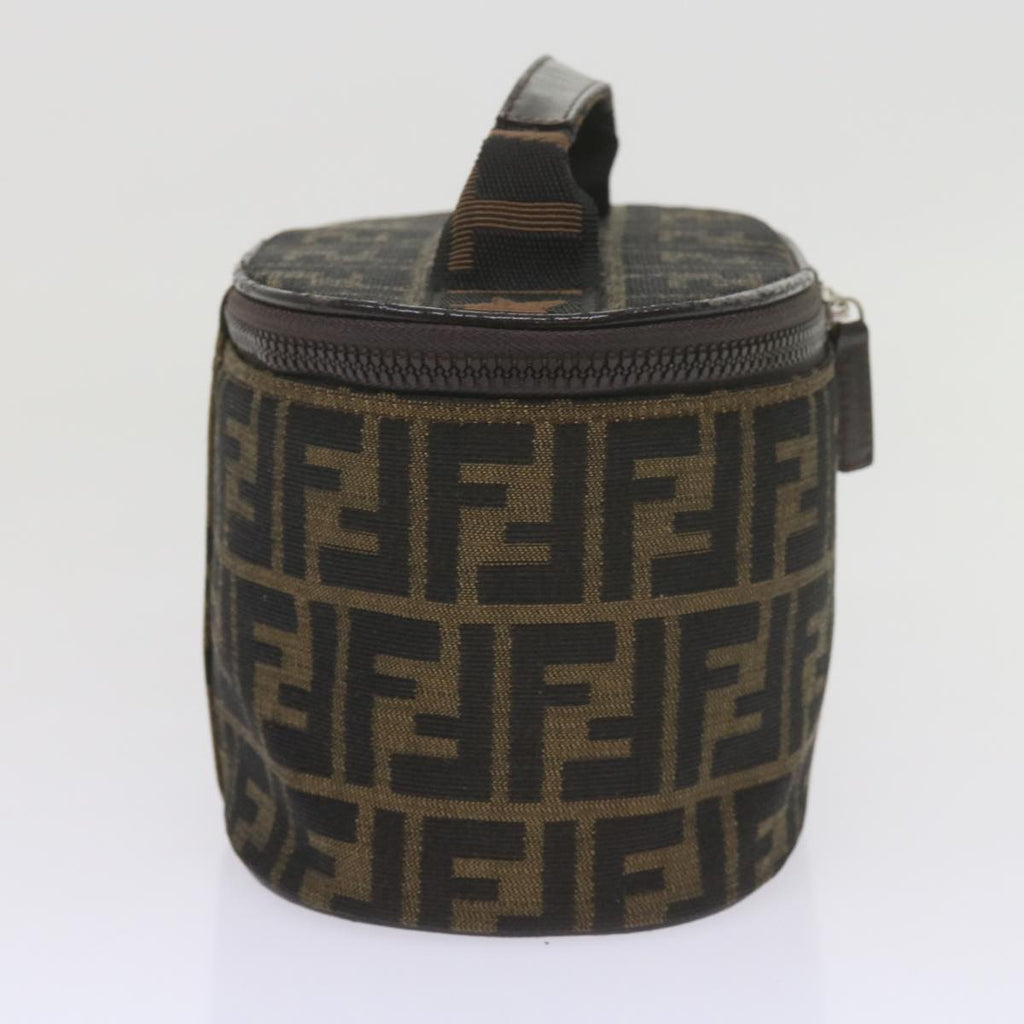 FENDI Zucca Canvas Vanity Cosmetic Pouch Black Brownbs10541