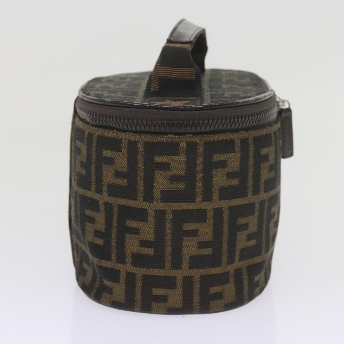 FENDI Zucca Canvas Vanity Cosmetic Pouch Black Brownbs10541