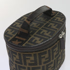 FENDI Zucca Canvas Vanity Cosmetic Pouch Black Brownbs10541