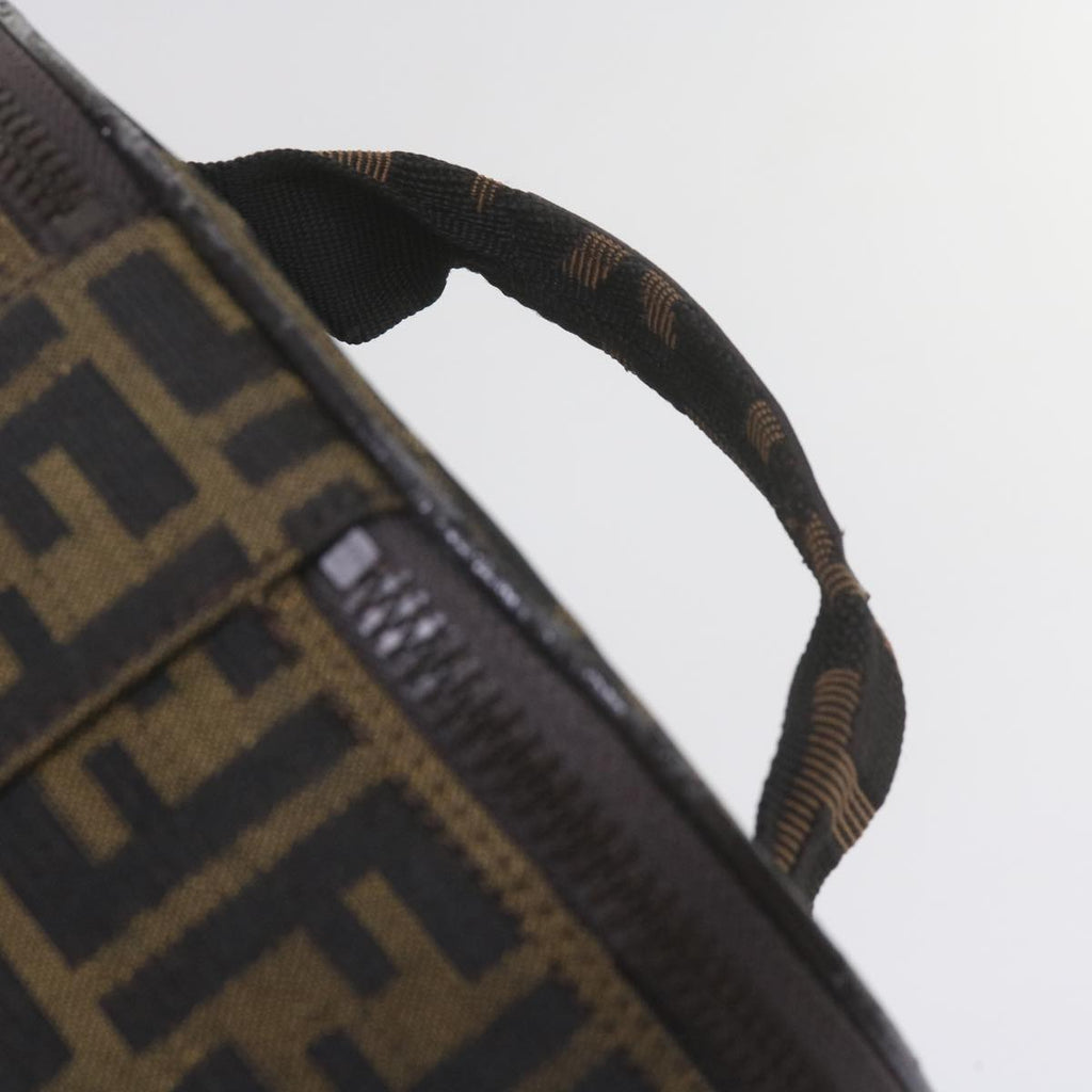 FENDI Zucca Canvas Vanity Cosmetic Pouch Black Brownbs10541