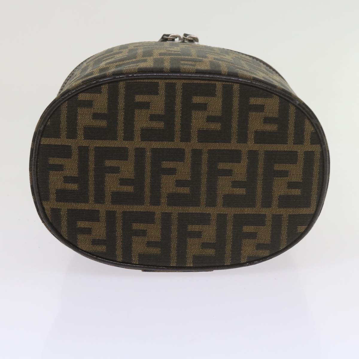 FENDI Zucca Canvas Vanity Cosmetic Pouch Black Brownbs10541