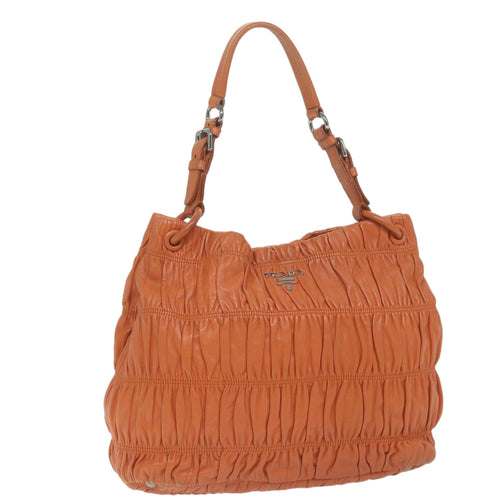 PRADA Shoulder Bag Leather Orange  bs10682